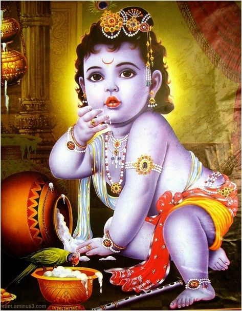 Bal Gopal Hd Photos For Desktop Krishna Eating Makhan, Sri Krishna Janmashtami, Gods Images, Yashoda Krishna, Krishna Hindu, Bal Gopal, Hanuman Pics, Happy Janmashtami, Little Krishna