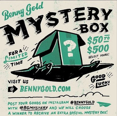 Benny Gold - Mystery Box Mystery Box Ideas, Book Infographic, Women's Streetwear Fashion, Pub Design, Game Logo Design, Mystery Boxes, Stay Gold, Brand Concept, Box Logo