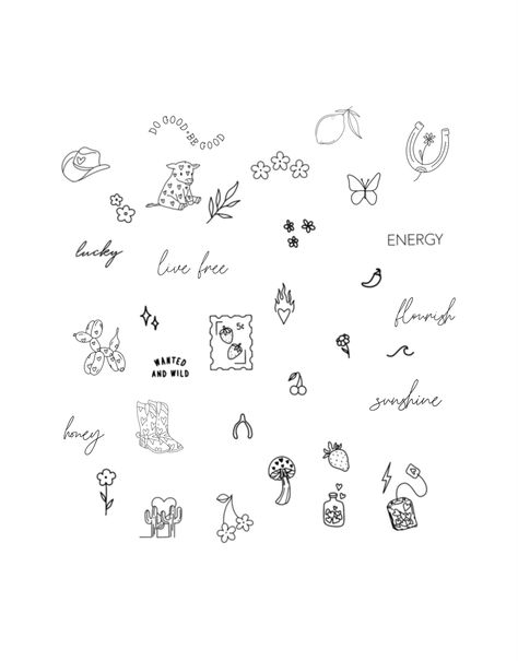 Flash Sheet Tattoo, Zicxa Photos, Lucky Tattoo, Small Girly Tattoos, Muster Tattoos, Small Pretty Tattoos, Petite Tattoos, Flash Sheet, Cute Tiny Tattoos