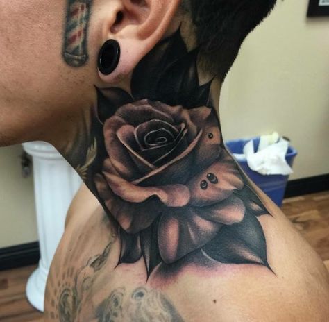 Neck Tattoo Cover Up, Neck Tattoos For Men, Rose Neck Tattoo, Front Neck Tattoo, Full Neck Tattoos, Best Neck Tattoos, Small Neck Tattoos, Side Neck Tattoo, Throat Tattoo