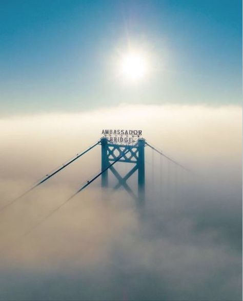 Real Photo of Detroit's Ambassador Bridge Fall 2022 Ambassador Bridge, Outdoor Pictures, Fall 2022, Bay Bridge, Real Photos, Michigan, Bridge, Wonder, Travel