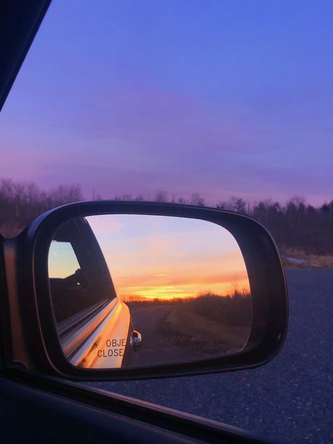 Car Mirror Painting, Procreate Ideas, Mirror Painting, Sunset Painting, Art Travel, Sunset Views, Car Mirror, Acrylic Paintings, Photo Inspo