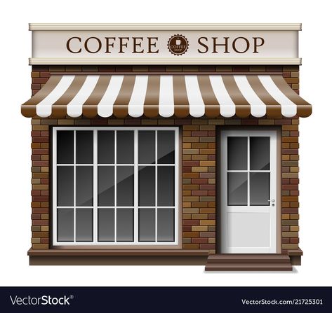 Shop Illustration Store Fronts, Store Front Facade, Boutique Exterior, Coffee Boutique, Blank Mockup, Front Facade, Brick Texture, Shop Fronts, Shop Front