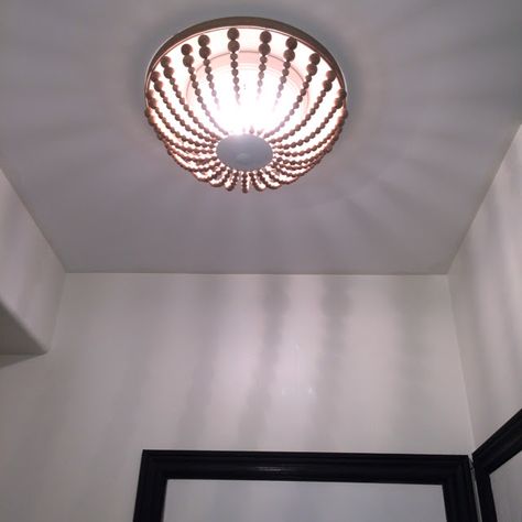 Lamp Repair, Beaded Light Fixture, Light Fixture Makeover, Curtains Or Shades, Light Fixture Covers, Ceiling Light Covers, Shell Light, Apartment Hacks, Beach Lighting