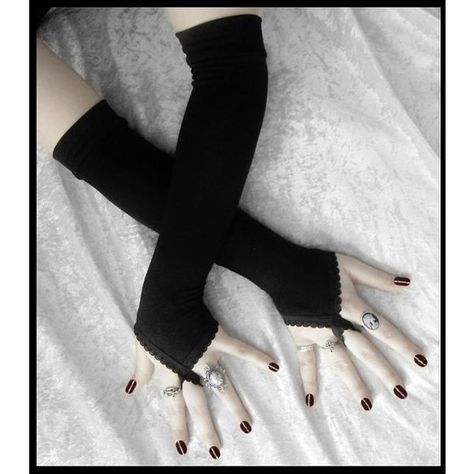 Gothic Wedding Regency Belly Dance Victorian Vampire Caberet Goth... ❤ liked on Polyvore featuring gloves Fingerless Gloves Aesthetic, Goth Burlesque, Goth Gloves, Victorian Gloves, Gloves Aesthetic, Fancy Gloves, Long Black Gloves, Black Lace Gloves, Black Fingerless Gloves