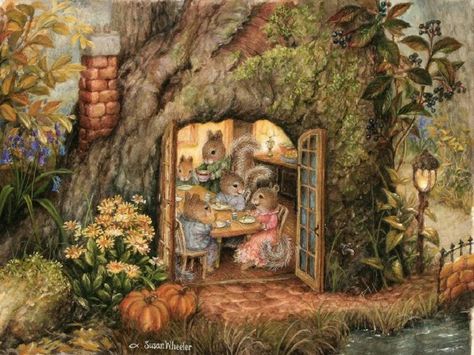 Susan Wheeler Paintings | By Susan Wheeler jigsaw puzzle Susan Wheeler, Storybook Art, Marjolein Bastin, Bunny Art, Fairytale Art, Woodland Creatures, Beatrix Potter, Childrens Illustrations, Childrens Art