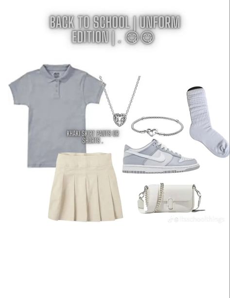 Private School Uniforms, Back To School Uniform, Simple Outfits For School, School Uniform Fashion, School Uniform Outfits, Teen Swag Outfits, First Day Of School Outfit, Cute Lazy Day Outfits, Casual School Outfits