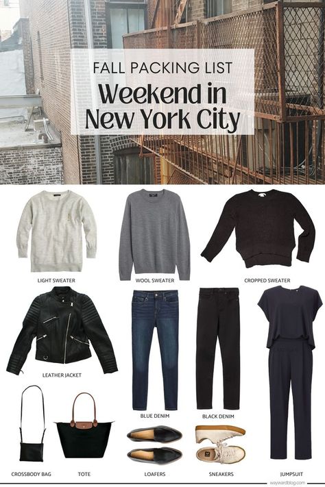 Everything I packed for a weekend in NYC Weekend Trip Outfits Fall, Packing List For New York, Fall In New York City Outfits, Packing For New York, City Packing List, Nyc Outfits Fall, Fall Outfits New York, New York Outfits Fall, Weekend Trip Outfits