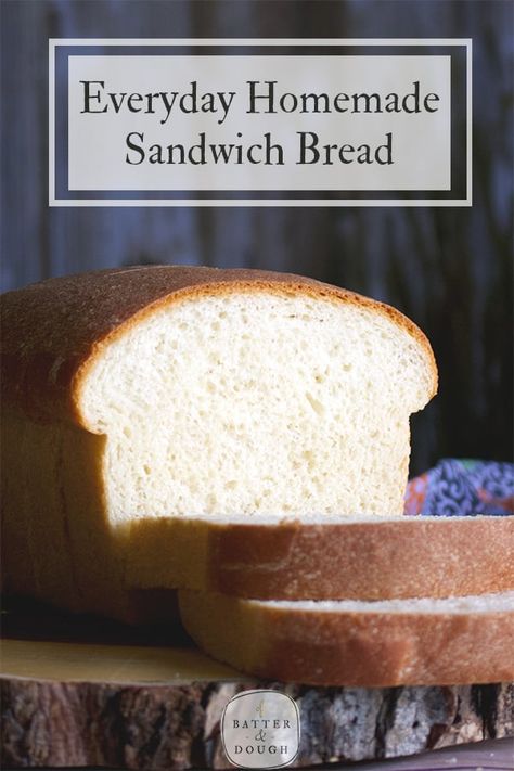 Guess what? You could be eating a thick slice of buttery homemade bread in about 3 hours. Even better, only about 20 minutes of that time is hands-on. This homemade white bread recipe has been a staple in my house for over 20 years because it's quick, simple, fail-proof, and deliciously satisfying like only homemade bread can be. #bestbread #bestrecipe #easy Homemade Sandwich Bread, Homemade Baked Bread, Homemade White Bread, Homemade Sandwich, Dinner Roll, White Bread Recipe, Bread Starter, Sandwich Bread Recipes, Favorite Dinner