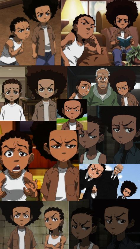 Boondocks Aesthetic, Boondocks Huey, The Boondocks Cartoon, Boondocks Drawings, Cracked Wallpaper, The Boondocks, Black Men Fashion Swag, Swag Cartoon, Cartoon Profile Pictures