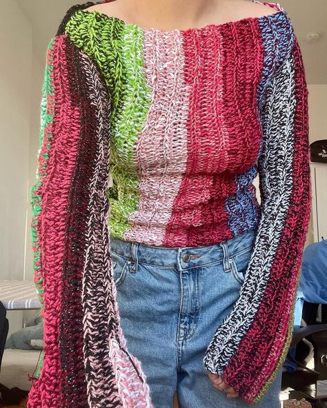 garn gutterne | Custom sweater in a variation of colors but with red/orange hints🍊 DM to order #yarnspiration #crochet #yarnaddict #hækling #hækle #garn … | Instagram Ombre Yarn Crochet Ideas, Multicolor Crochet Sweater, Ombre Yarn Crochet, Crochet Striped Sweater, Yarn Crochet Projects, Multicolor Crochet, Ombre Yarn, Scrap Yarn, Custom Sweaters