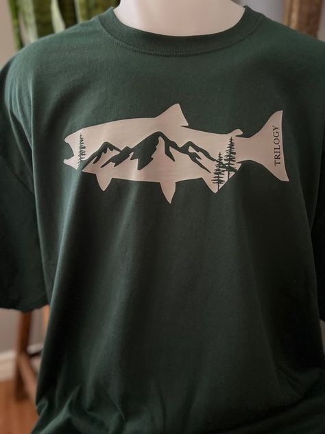 Fish T-Shirt - Medium / Dark Green with light grey logo T shirt #tshirt t-shirt #t_shirt t shirts #tshirts t-shirts #t_shirts T shirt design #tshirtdesign T-shirt designs #t_shirtdesign T shirts designs #tshirtsdesigns 1.118 Fishing T Shirts Design, Fishing Shirt Design, Fishing Tshirt Designs, Trending T Shirt Designs, Fishing Tshirts, 6 Birthday, Fish Shirt, Funny Fishing Shirts, Spring T Shirts