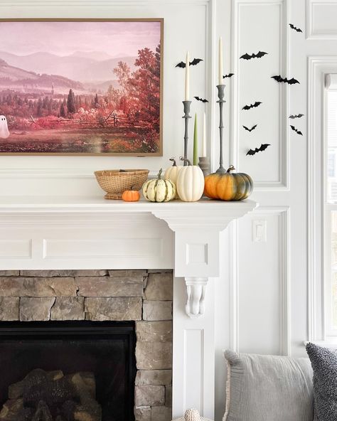 It’s never too soon to be decorating for fall (especially when the felt bats and really good faux pumpkins sell out so quickly!!) Swipe to see the pumpkins that I use both indoors and out and grab them on sale while you can! Comment SHOP below to receive a DM with the link to shop this post on my LTK ⬇ https://liketk.it/4PNwn #ltkhome #ltkfindsunder50 #ltkseasonal #fall #falldecorating #fallinspo #cljsquad #homedesign #interiordesign #neutralhome #homedecor #modernhome #earthymodern #classi... Bats On Wall Decor, Felt Bats, Wall Decor Tv, Fall Branches, Mc Gee And Co, Halloween Living Room, Halloween Frame, Decorating For Fall, Fall Mantle