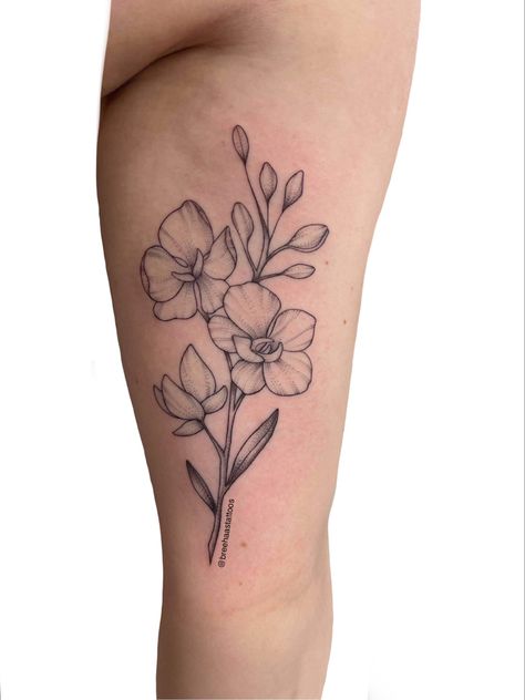 Orchid tattoo fine line dainty flower tattoo Singapore Orchid Tattoo, Orchid Bouquet Tattoo, Orchid Fine Line Tattoo, Fine Line Orchid Tattoo, Dainty Flower Tattoo, Dainty Flower Tattoos, Orchid Flower Tattoos, Tattoo Dainty, Tattoo Fine Line