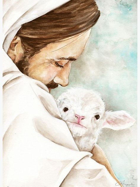 Christian Easter Art, Paintings Of Christ, Psalms Verses, Lds Artwork, Easter Paintings, Sheep Paintings, Quran Wallpaper, Jesus Drawings, Jesus Christ Artwork