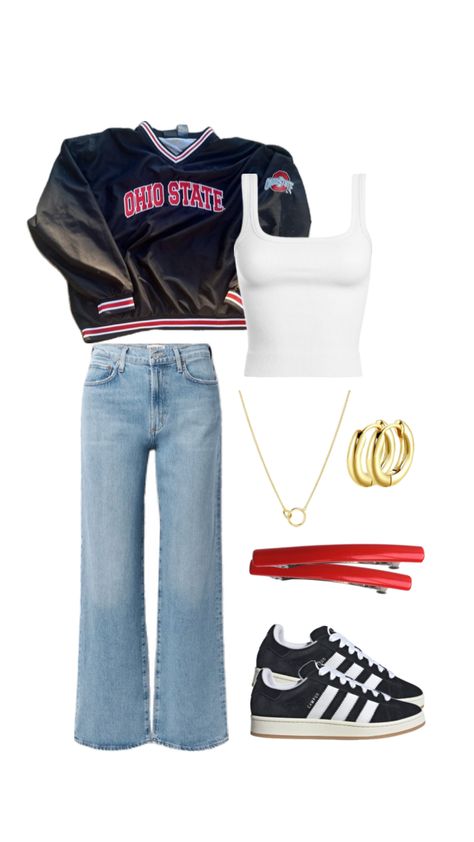 Ohio State Gameday #ohiostate #football #gamedayoutfit #gameday Ohio State Outfit, College Gameday Outfits, College Fits, Gameday Outfit, St Pattys, St Pattys Day, Ohio State, Ohio, Casual Outfits