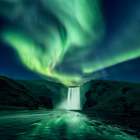 Aurora Lights, Best Travel Insurance, Skogafoss Waterfall, Iceland Waterfalls, Aurora Borealis Northern Lights, Have Inspiration, The Aurora, Location Photography, Aurora Borealis