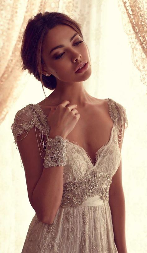 Wedding Dresses Vintage Bohemian, Wedding Dress Necklace, Anna Campbell, A Wedding Dress, Vestidos Vintage, New Wedding Dresses, Best Wedding Dresses, Dream Wedding Dresses, Wedding Dresses Vintage