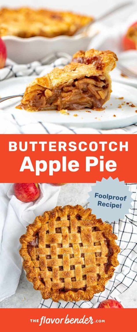 Apple Butterscotch Pie, Butterscotch Apple Pie, Biscoff Apple Pie, Unique Apple Pie Recipes, Apple Pie Recipe From Scratch, Best Homemade Apple Pie, Homemade Apple Pie Recipe, Apple Pie Crust, Unique Sweets