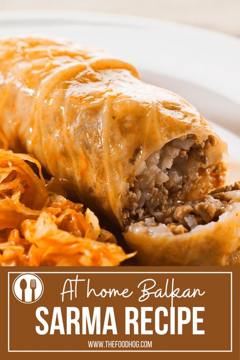 Serbian Sarma Recipe, Serbian Cabbage Rolls, Shrimp Cabbage Rolls, Croatian Cabbage Rolls, Serbian Sarma, Serbian Food Recipes, Yugoslavian Recipes, Sarma Recipe Croatian, Serbian Pita Recipe