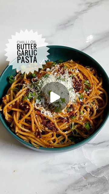 Prachi Agarkar on Instagram: "Chilli oil butter garlic pasta 🍝 🌶️ 

What happens when two amazing things come together. It’s an irresistible combination you can’t resist 🥵🌶️ 

Recipe: 

Pasta of choice 
2-3 spring onions chopped 
6-7 garlic cloves 
1 tbsp butter 
1.5 tbsp chili oil 
1 tbsp soy sauce
1 tsp brown sugar 
Handful of Parmesan cheese 

🍝 Boil pasta of choice in salted water till it’s al dente as per package instructions 
🍝 Mix togther chilli oil, soy sauce , brown sugar and set it aside. 
🍝 In a pan, sauté onions garlic with some butter. Pour the prepared sauce mix. Add the cooked pasta along with a cup of pasta water. 
🍝 Turn off the flame, Sprinkle some Parmesan cheese and spring onions greens and Enjoy 

Don’t add salt to the recipe since soy sauce and pasta water wil Sauté Onions, Garlic Butter Pasta, Recipe Pasta, Chilli Oil, Cooked Pasta, Pasta Water, Garlic Pasta, Spring Onions, Chili Oil