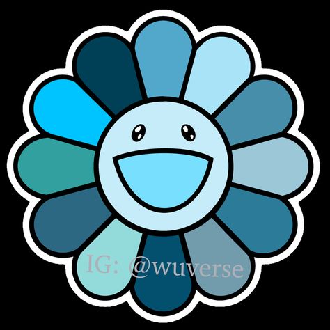 Wall Design Painted, Bape Art, Takashi Murakami Art, Smiling Flower, Ra Themes, Tufting Diy, Murakami Flower, Journal Inspiration Writing, Blue Wallpaper Iphone