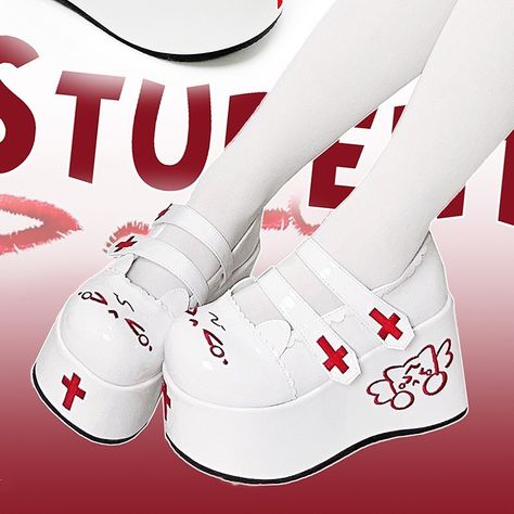 💕Velcro straps platforms with crying kitty and cross embroidery, 3 colors available. 🛒Price: $49.00 🛒Size: 34-40 👉Search 'TRAST-315' on devilinspired.com #devilinspired #platform #velcrostrap #shoes #kawaii #kawaiishoes Shoes Kawaii, Cat Crying, Cross Embroidery, Japanese Sweet, Kawaii Shoes, Ideas Clothes, Velcro Straps, Lolita Fashion, Blue Shoes