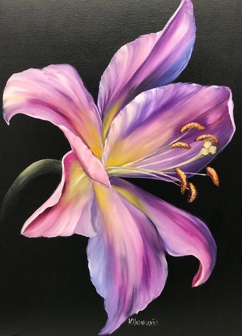 Lily Painting Acrylic, Lilly Painting, Lily Flower Painting, Orchids Painting, Soft Pastel Art, Lily Painting, Flower Painting Canvas, Nature Drawing, Amazing Art Painting