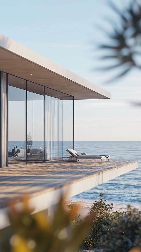 Modern beachfront house sea view windows Modern Beach House Exterior Ocean Views, Modern Beachfront House, House Sea View, Modern Beach House Exterior, Beachfront House, Beach House Exterior, Modern Beach House, Modern Beach, Ocean Views