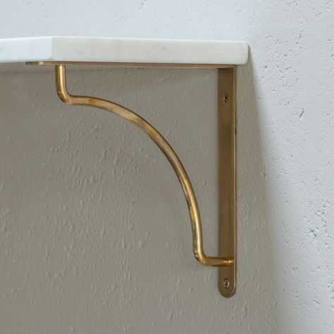 Shelf Brackets – Corston Brass Shelving, Brass Shelf Brackets, Brass Shelves, Oak Shelves, Shelf Bracket, Antique Brass Hardware, Inviting Home, Furniture Knobs, Furniture Handles