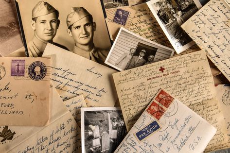 Shown are some of the hundreds of letters written during and after World War II, mostly by the members of a single family -- the Eydes of Rockford, Ill. [Bill O'Leary | Washington Post] Army Letters, Weird Sea Creatures, Family World, Pearl Harbor Attack, Lego Man, Pearl Harbor, Human Condition, Reading List, Second World