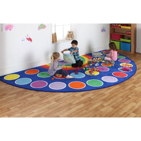 KaloKids Area Rug/Classroom Meeting Rug Reading Areas, Daycare Decor, Classroom Rug, Reading Area, Home Daycare, Classroom Environment, Circle Rug, Baby Sensory, Learning Spaces