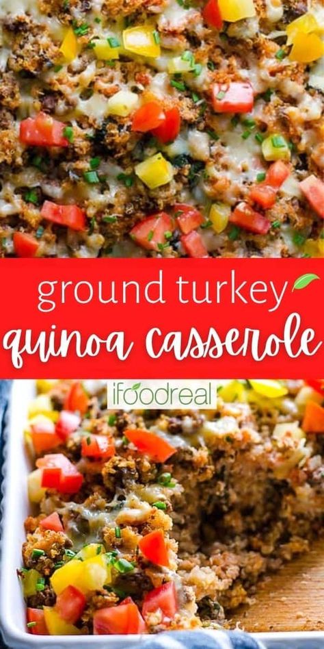 Quinoa Casserole Recipes, Ground Turkey Casserole, Leftover Quinoa, Budwig Diet, Turkey Quinoa, Turkey Casserole Recipe, Healthy Turkey Recipes, Quinoa Recipes Easy, Ground Turkey Recipes Healthy