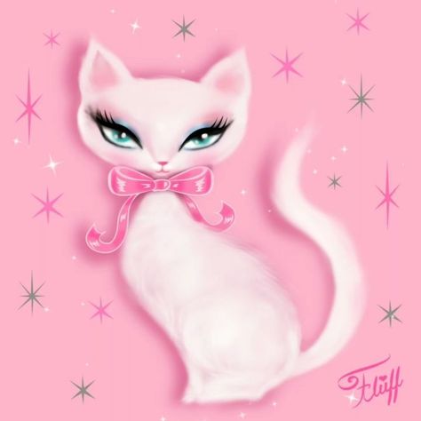 Cool Cat Aesthetic, Happy Birthday Art Draw, Coquette Lovecore, Pink Mood Board, Fluff Art, Green Juice Girl, Pink Aesthetic Girly, Happy Birthday Day, Cat Pretty