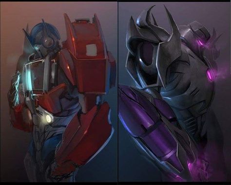 Optimus and Megatron Megatron X Optimus Prime, Megatron X Optimus, Optimus Prime Vs Megatron, Megatron Art, Optimus Prime Wallpaper Transformers, Optimus Prime Wallpaper, Optimus Prime Transformers, Original Transformers, Transformers Art Design