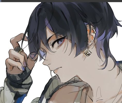 Kuro on Twitter: "Scaramouche x Sukajan Wip https://t.co/kt7LPOPRNS" / Twitter Profile Drawing, Kitten Drawing, Wanderer Art, Grunge Art, I Am Sorry, Side Profile, Art Poses, Cutie Patootie, Pose Reference