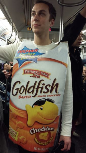 goldfish costume Goldfish Costume, Chip Costume, Goldfish Snack, Thanksgiving Turkeys, Goldfish Crackers, Halloween Costumes For 3, Halloween Parade, Holloween Costume, Pepperidge Farm