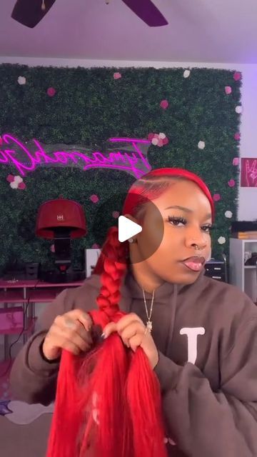 @mybraidedwig_official on Instagram: "2 Braided ponytails with swoop 😍🔥Follow @mybraidedwig_official for more creative hairstyle~  👉🏽Click our bio website to find more hairstyles~ 🛒Best HD Lace Knotless Braided Frontal Wig 💸Use 30% OFF Code: “MUU30” ——————————————— ⬇️COMMENT BELOW⬇️ ❤️LIKE, SAVE AND SHARE❤️ . . . . . . . . . #explorepage #satisfyingvideos #blackgirlmagic #braidstyles #inspiration #viral #arroganttae #transformation #cutegirlhairstyles #blackgirls #naturalhair #locs4life #locs #braider #tiktokfunny #naturalhairstyles #knotlessbraids #boxbraids #braidseason #lmao #funnyvideos #goddessbraids #explore #blackgirlsrock #jumbobraids #bohostyle #softlocs #fauxlocs #frenchtwist #marleytwist" Jumbo Braids Ponytail, Cute One Braid Hairstyles, Poney Tale Hairstyle For Black Women, How To Do Braided Ponytail, 2 Ponytails With Swoop, Swoop Braided Ponytail, 2 Braided Ponytail For Black Women, Cute Ponytails Hairstyles, Red Ponytail Hairstyles For Black Women