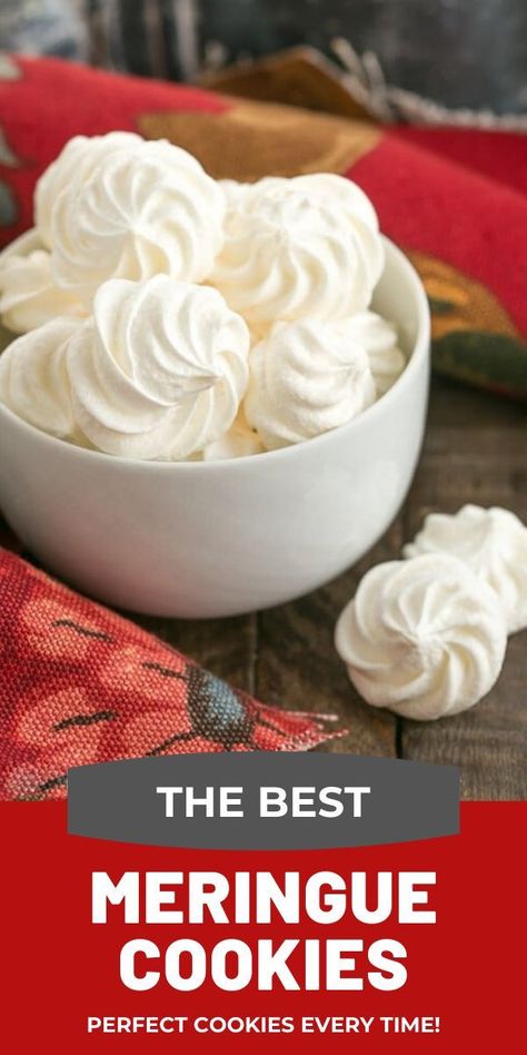 Best Meringue, Easy Meringue Recipe, Egg White Cookies, Easy Meringue Cookies, Whipped Egg Whites, Easy Meringues, Meringue Cookie, Egg White Recipes, Meringue Cookie Recipe