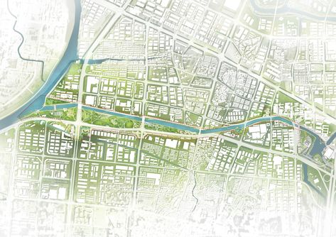 Gallery of A Riverside Masterplan in Shenzhen is Designed to Prevent Flooding - 4 Riverside Urban Design, Masterplan Design, Green Future, Master Planning, Water Aesthetic, River Bank, Residential Complex, Future City, City Landscape