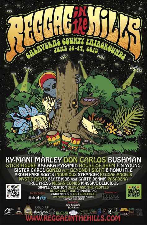 Ky Mani Marley, Pyramid House, Reggae Festival, Don Carlos, Mountain Lion, Festival Posters, Lady Biker, Stick Figures, The Hills