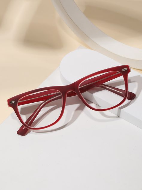 Crocheting Business, Red Glasses Aesthetic, Unique Glasses Frames, Classy Glasses, Unique Glasses, Red Glasses, Glass Frame, Glass Frames, Square Frame