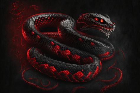 Red And Black Snake, Serpent Snake, Snake Wallpaper, Fantasy Demon, Henna Tattoo Hand, Dark Art Photography, Airplane Fighter, Lowrider Bike, Snake Art