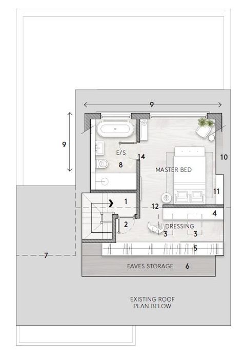 Open Plan Loft Conversion Bedroom Bathroom, Attic Plan Layout, Lift Conversion Bedrooms, Loft Suite Bedrooms, Loft Extension Ideas Master Bedrooms, Loft Bedroom Ensuite, Loft Bedroom Floor Plans, Loft Conversion Bedroom Dormer, Loft Conversion With Ensuite And Dressing Room