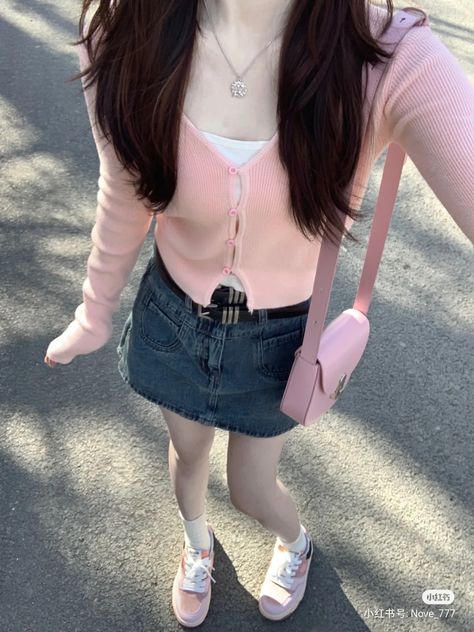 Korean Outfit Street Styles, Outfit Cute, Everyday Fashion Outfits, Korea Fashion, Pink Outfits, Really Cute Outfits, Kpop Outfits, Korean Outfits, Girly Outfits