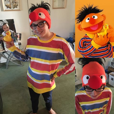 Ernie Costume, Bert And Ernie Costume, Sesame Street Halloween Costumes, Mommy Halloween, Adult Costumes Diy, Ernie Und Bert, Bert And Ernie, Bert & Ernie, Costumes Diy