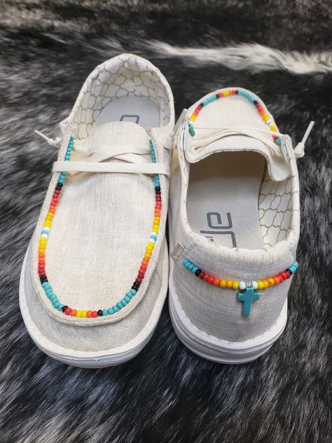 Beaded Hey Dudes, Cute Hey Dudes, Hey Dude Shoes Women, Custom Hey Dudes, Cute Cowgirl Outfits, Country Shoes, Western Shoes, Beaded Shoes, Cute Country Outfits