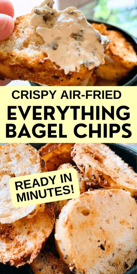 Chips For Party, Everything Bagel Chips, Bagel Chips Recipe, Easy After School Snacks, Chips In The Air Fryer, Recipes With Hawaiian Rolls, After School Snacks For Kids, How To Make Bagels, Quick Meals For Kids