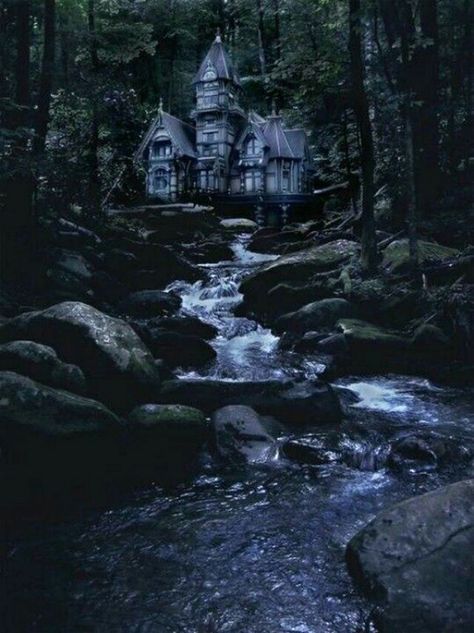 A House In The Woods, Abandoned Mansion For Sale, Scary Houses, Enchanted Wood, 다크 판타지, Abandoned Mansions, Forest House, Humble Abode, Photo On Wood