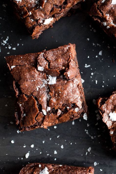 Olive Oil Brownies with Sea Salt | NYT Cakey Brownies, Olive Oil Brownies, Oil Brownies, Chocolate Olive Oil Cake, Sea Salt Recipes, Cookie Dough Cake, No Salt Recipes, Nyt Cooking, Brownie Recipe